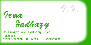 irma hadhazy business card